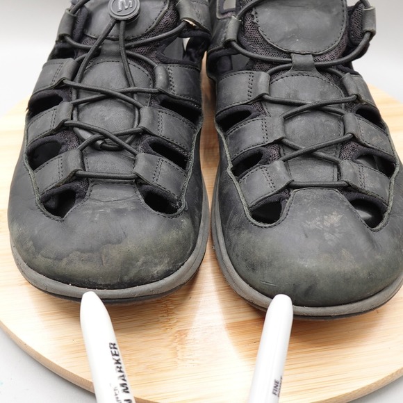 Merrell Sandals Mens 12 Black Performance Footwear Outdoors J001029 Flaws - Picture 3 of 11